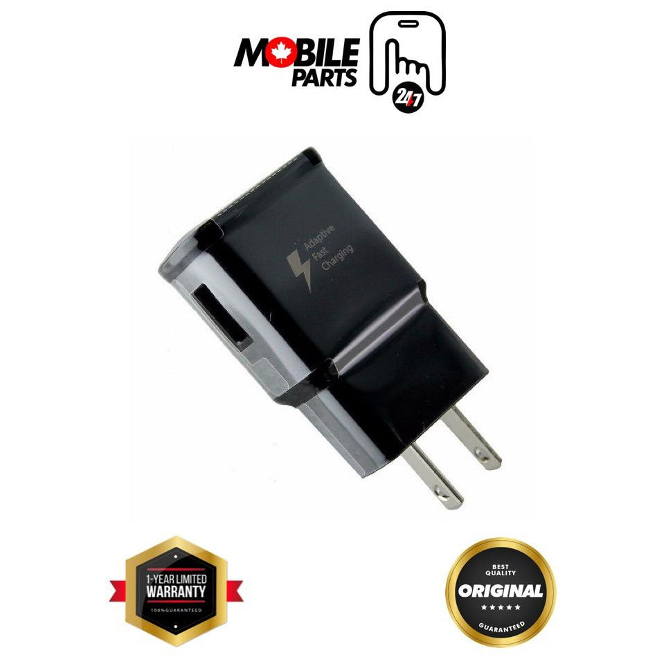 original fast charging adapter usb a compatible for samsung (black)
