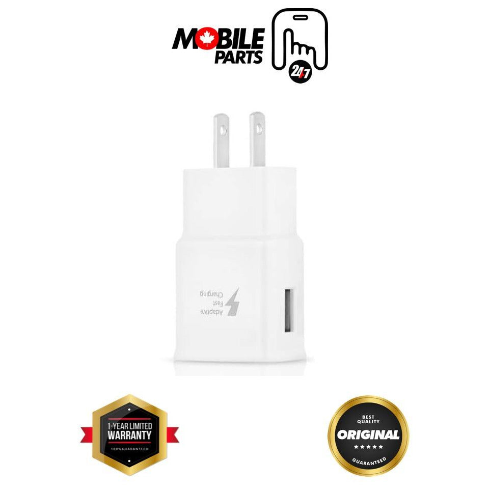 original fast charging adapter usb a compatible for samsung (white)