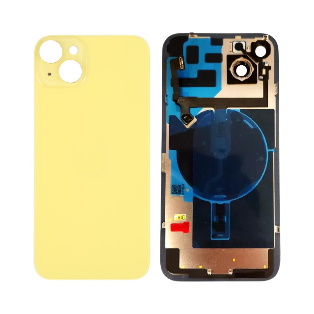 iphone 14 back glass with wireless nfc & magsafe magnet (yellow)