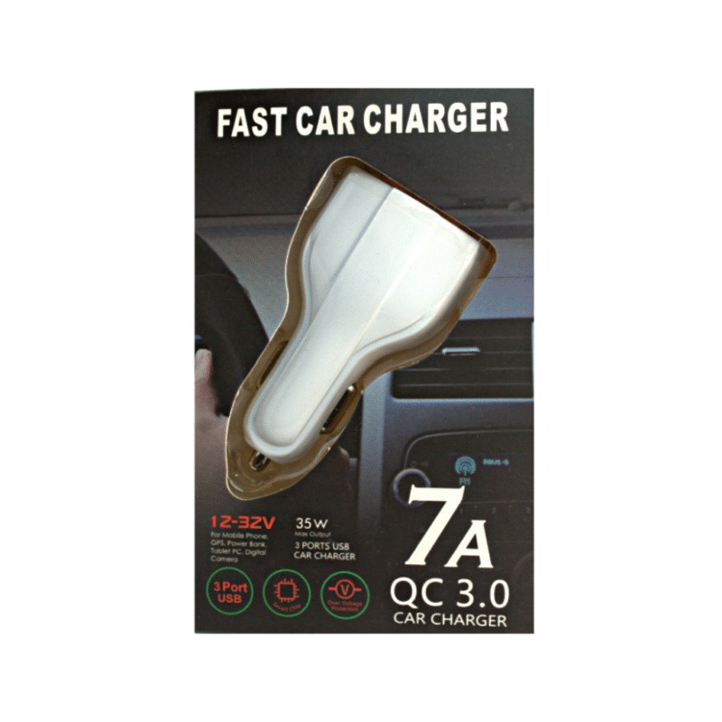 3 ports usb 7a quick charge qualcomm car charger