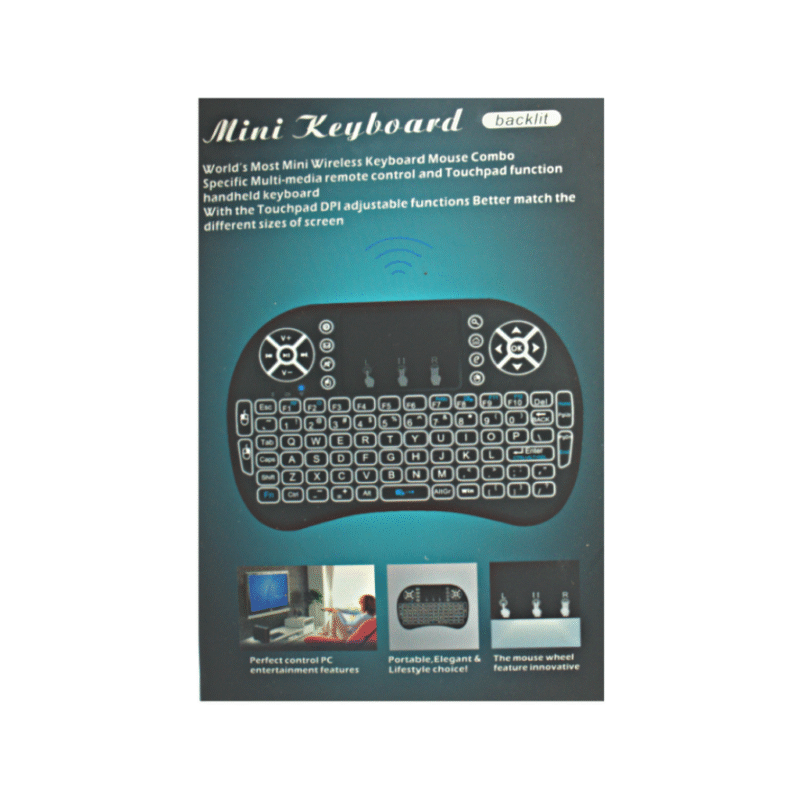chargeable mini wireless keyboard with backlight & touchpad